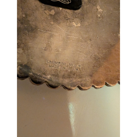 Vintage 90's Crumrine Belt Buckle Heavy Silverplate & Bronze Sunflower Made USA - Picture 8 of 9